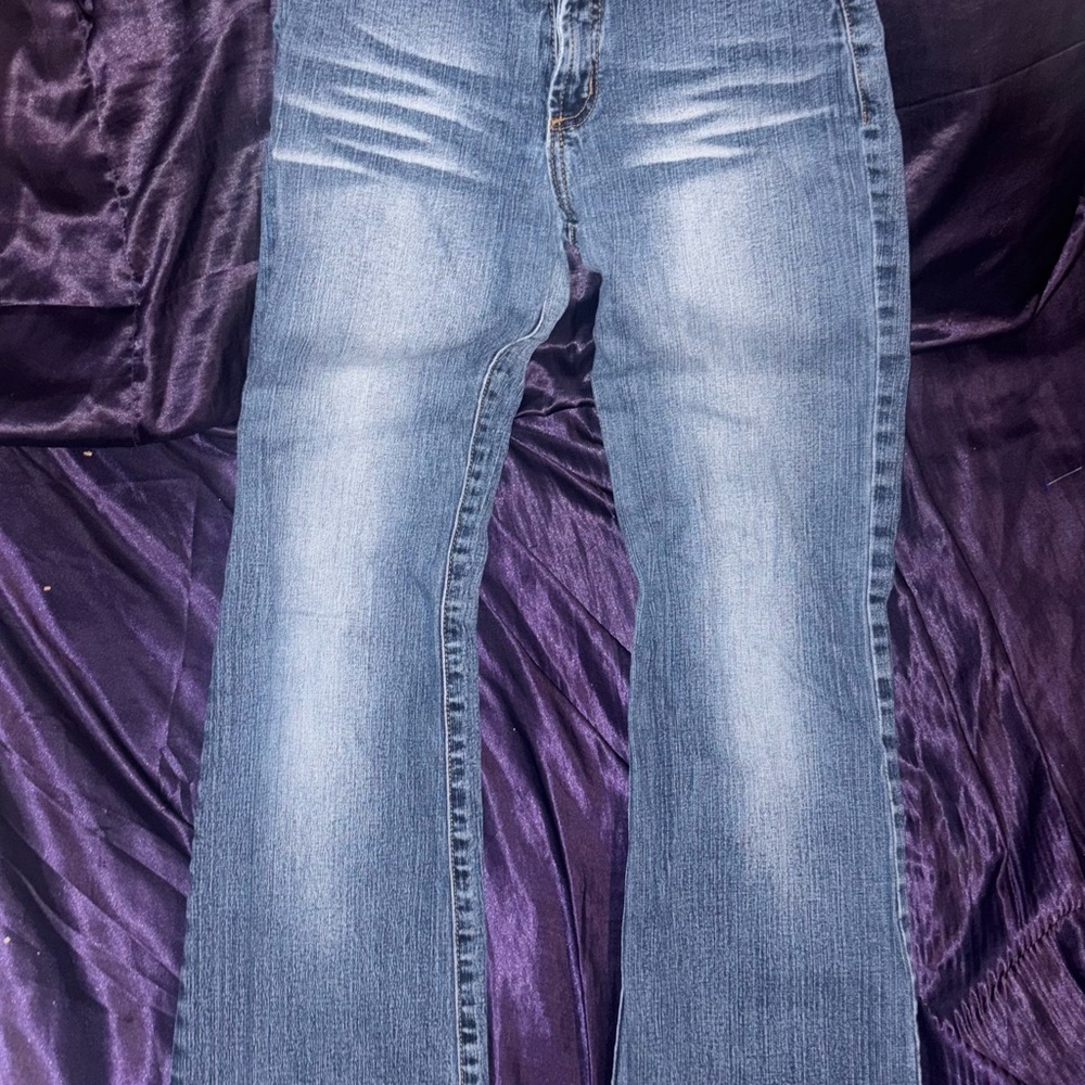Angel Blue Jeans Low Rise Denim Division Women's Medium Wash Blue Denim